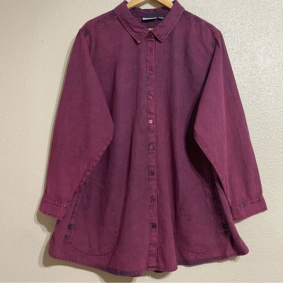 Joan‎ Rivers Regular Vintage Washed Denim Shirt with Pockets 3X - Picture 2 of 15